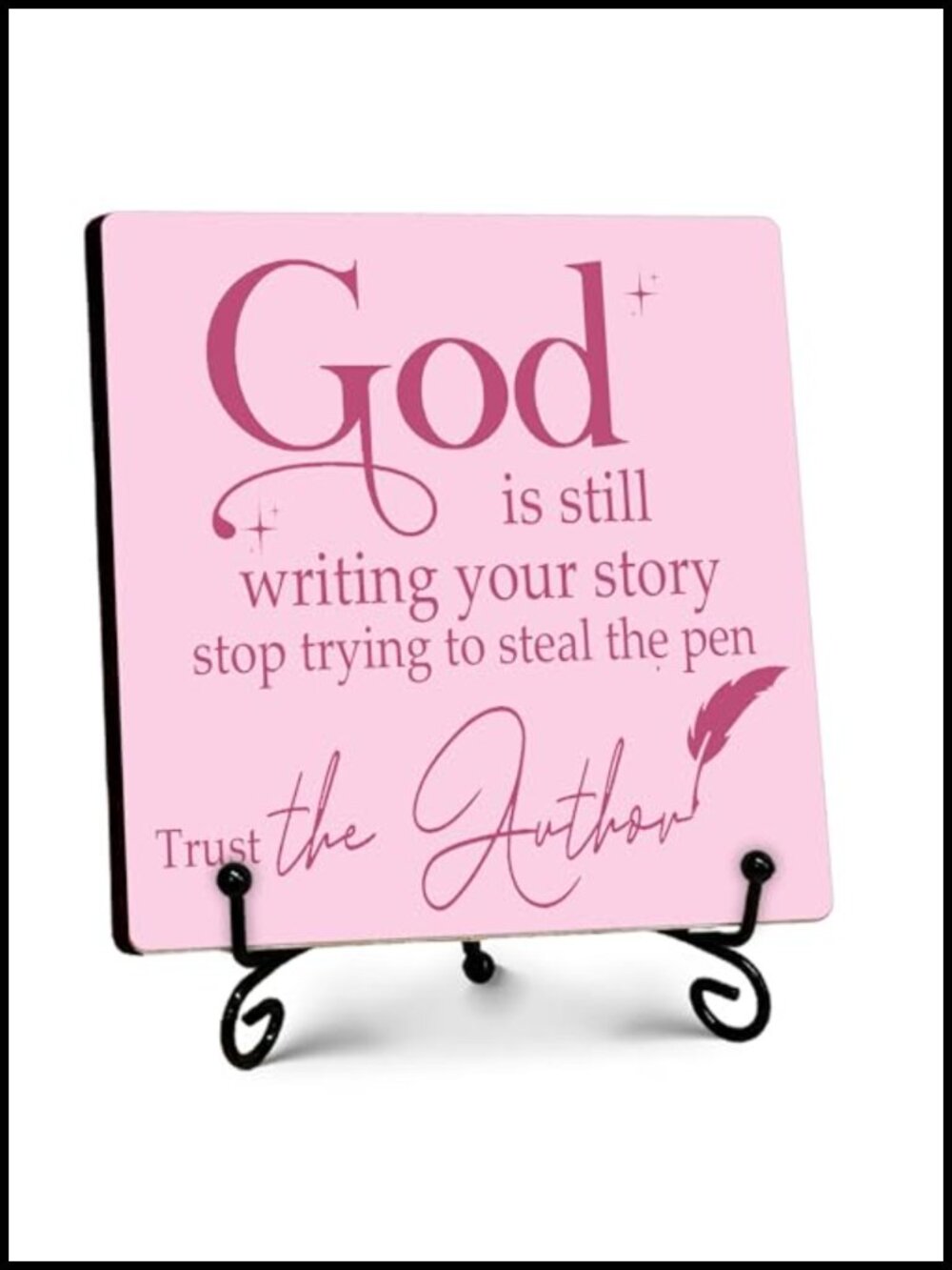 Wooden Bible Verse Desk Sign 5x5 Inspirational Christian Decor